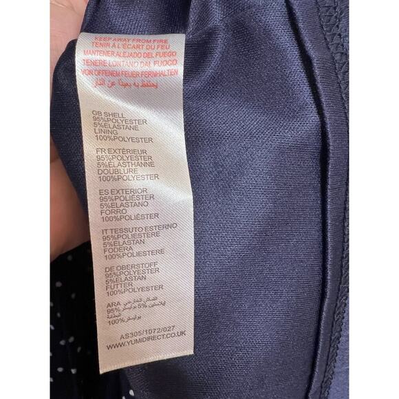 Yumi Dress Size 8/10 Short Sleeves Blue With White Polka Dots - Picture 3 of 5